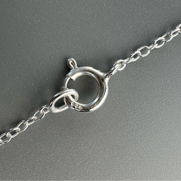 Silver Hexagon Necklace with Cubic Zirconia - Picture 9 of 10